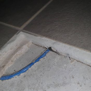 Under tile heating repair with blue wire